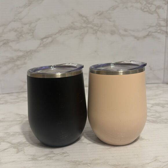 Maars Bev Steel Stemless Wine Glass Tumblers 12 oz Double Wall Vacuum Insulated - Picture 4 of 7